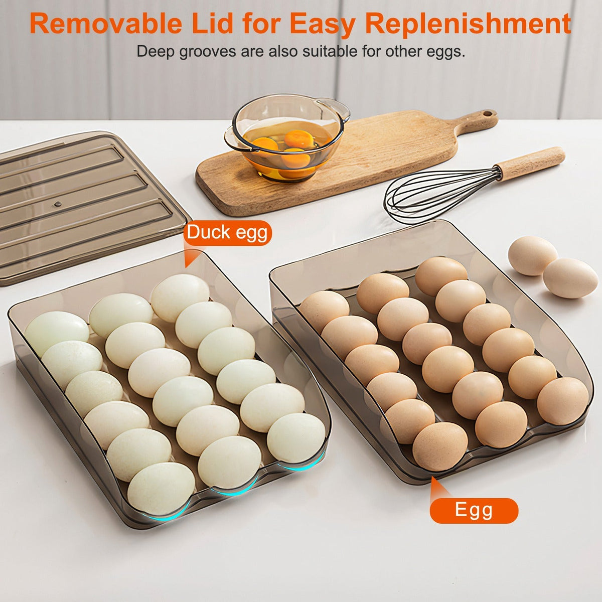 36-Egg Rolling Refrigerator Organizer