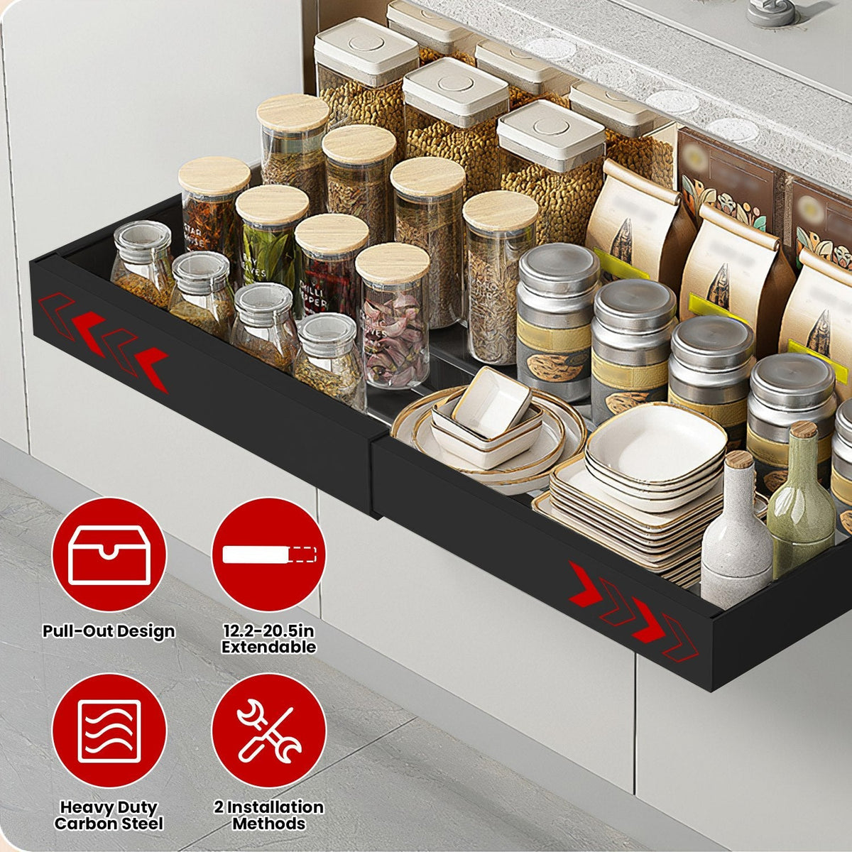 Expandable Pull-Out Cabinet Organizer