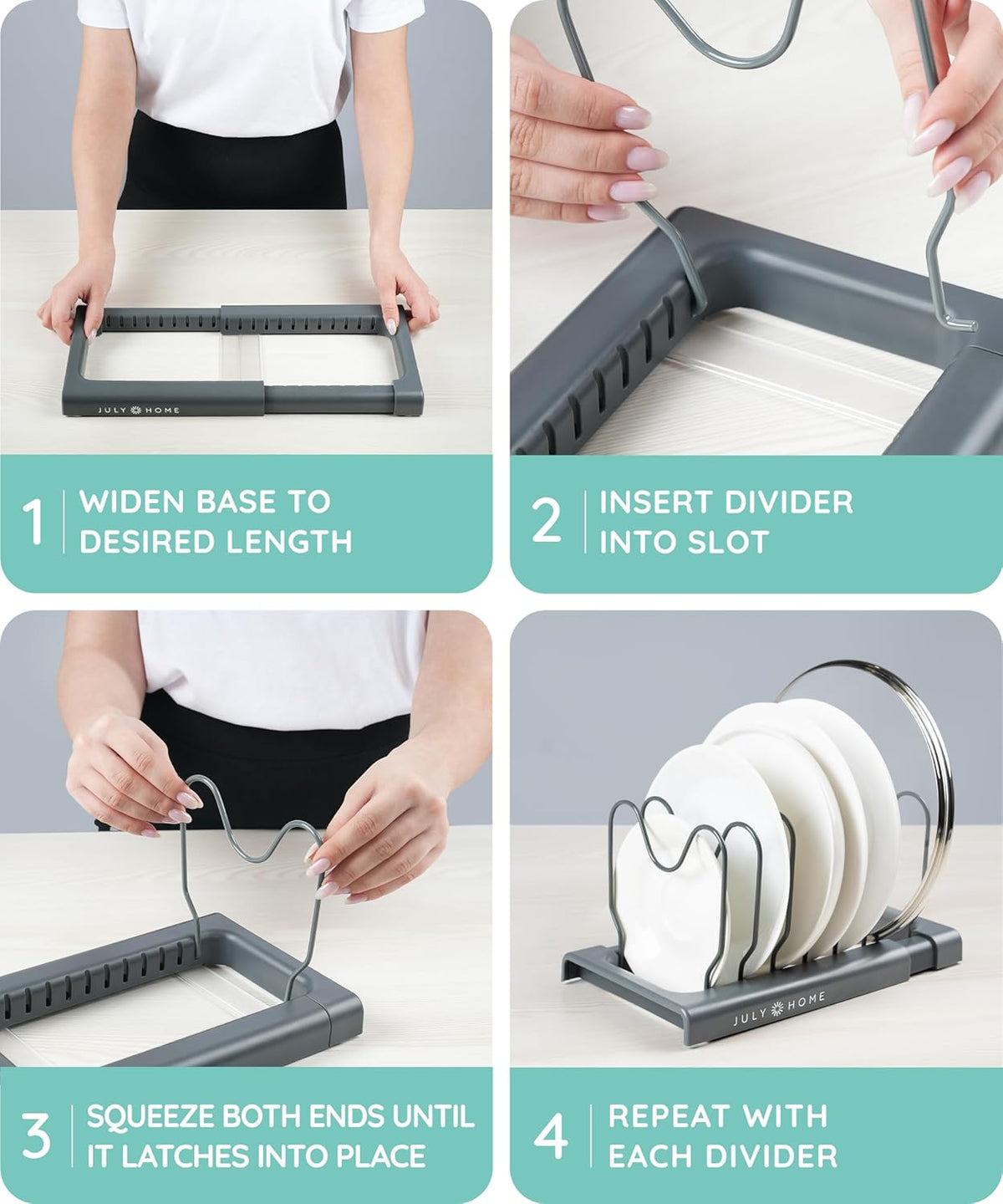 Expandable Lid Organizer, Gray