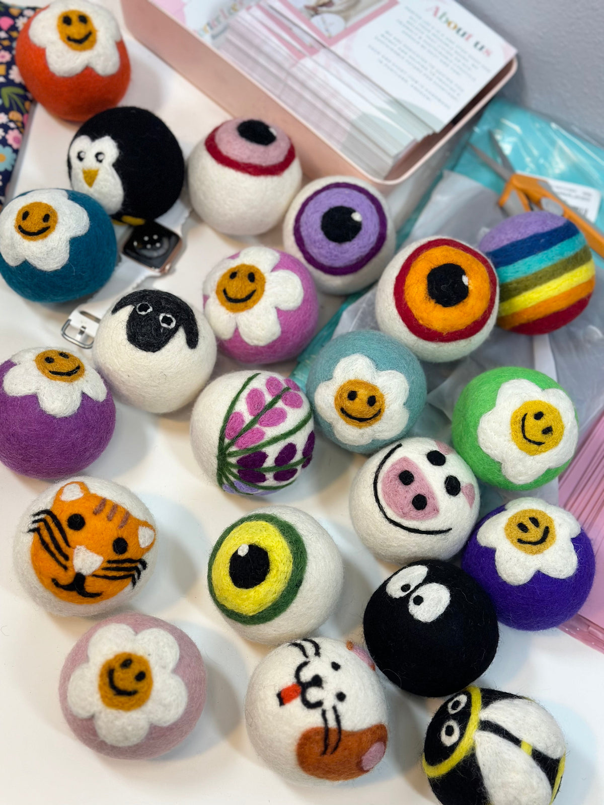 Organic Wool Dryer Balls--Soot sprite