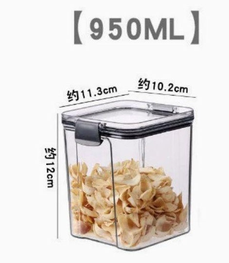 Airtight Square Storage Jars with Lids – Food-Grade