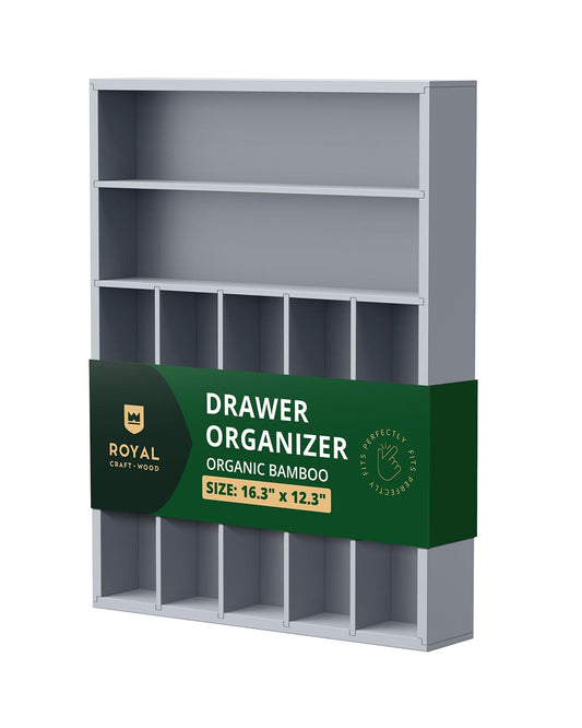 Gray Silverware Drawer Organizer