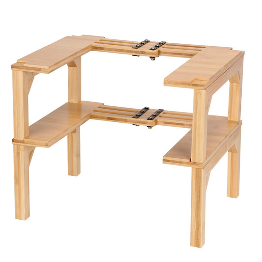Expandable 2-Tier Bamboo Spice Rack