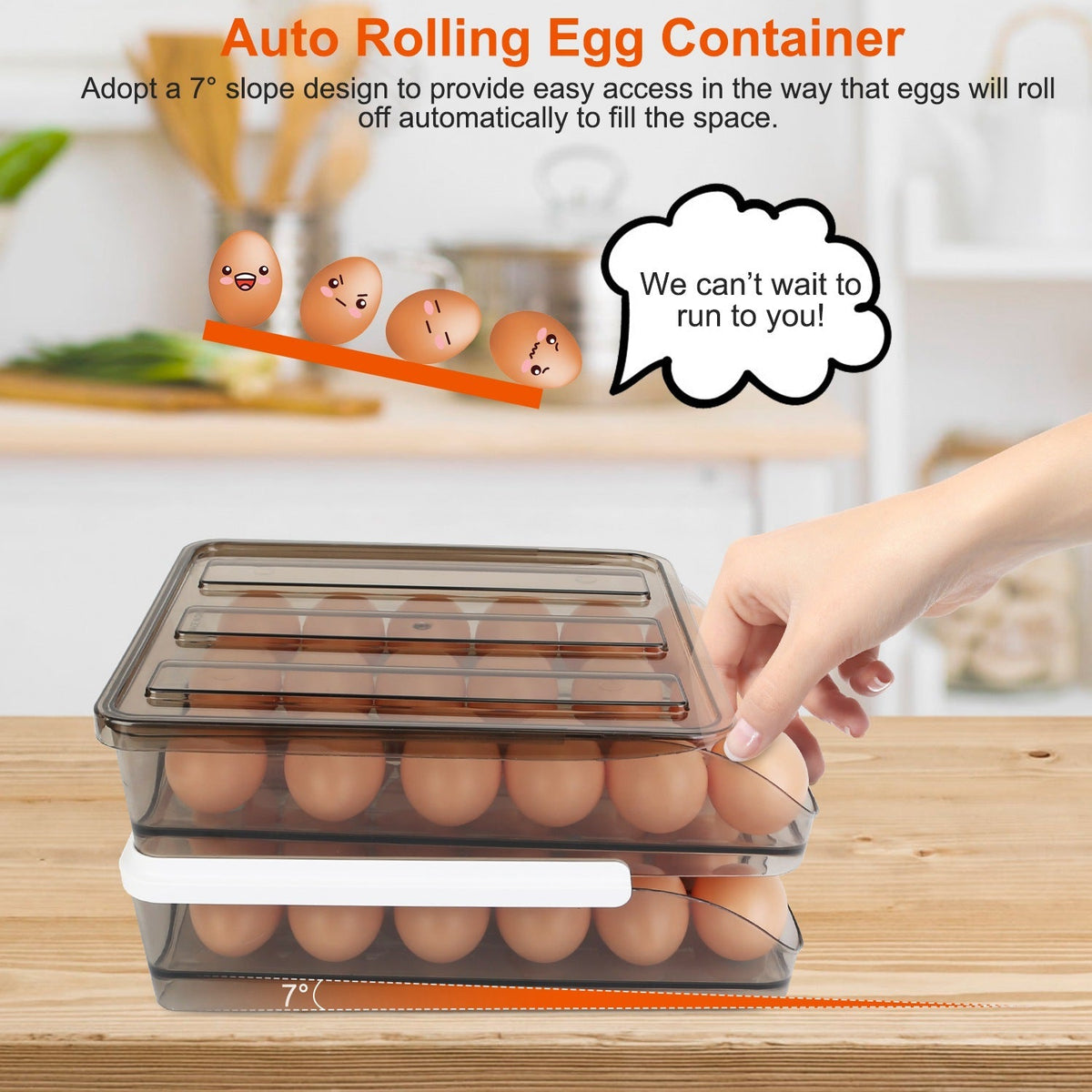 36-Egg Rolling Refrigerator Organizer