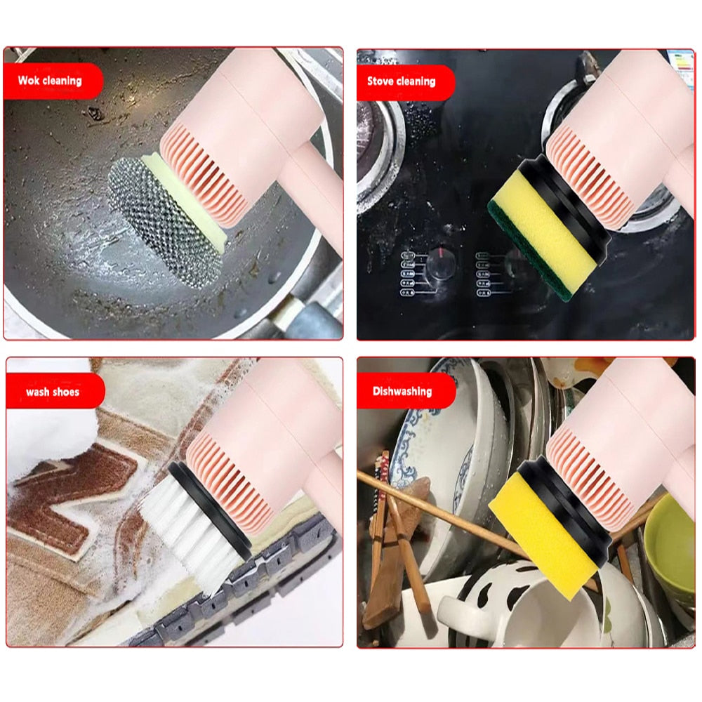 Electric Cleaning Brush with 3 Heads
