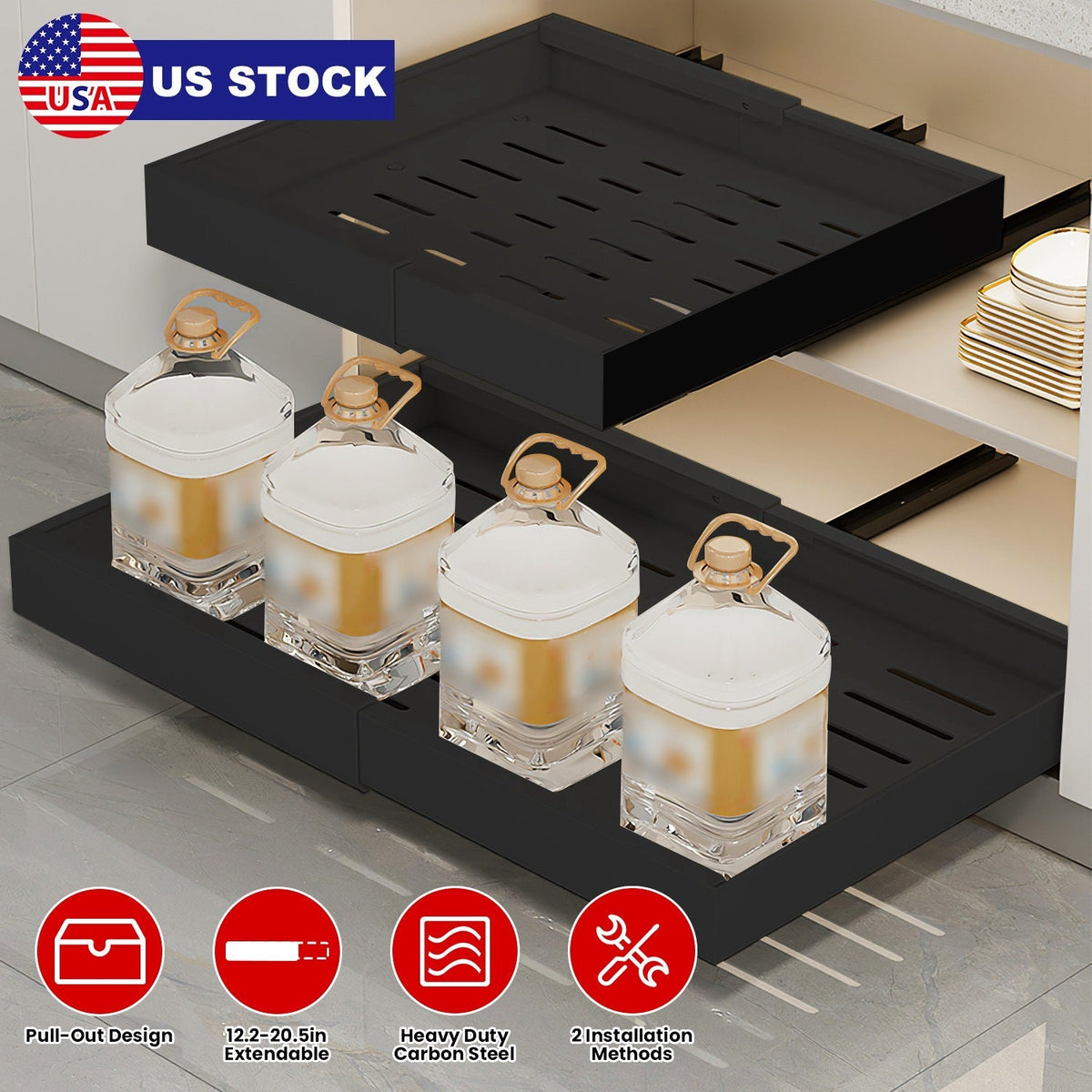 Expandable Pull-Out Cabinet Organizer