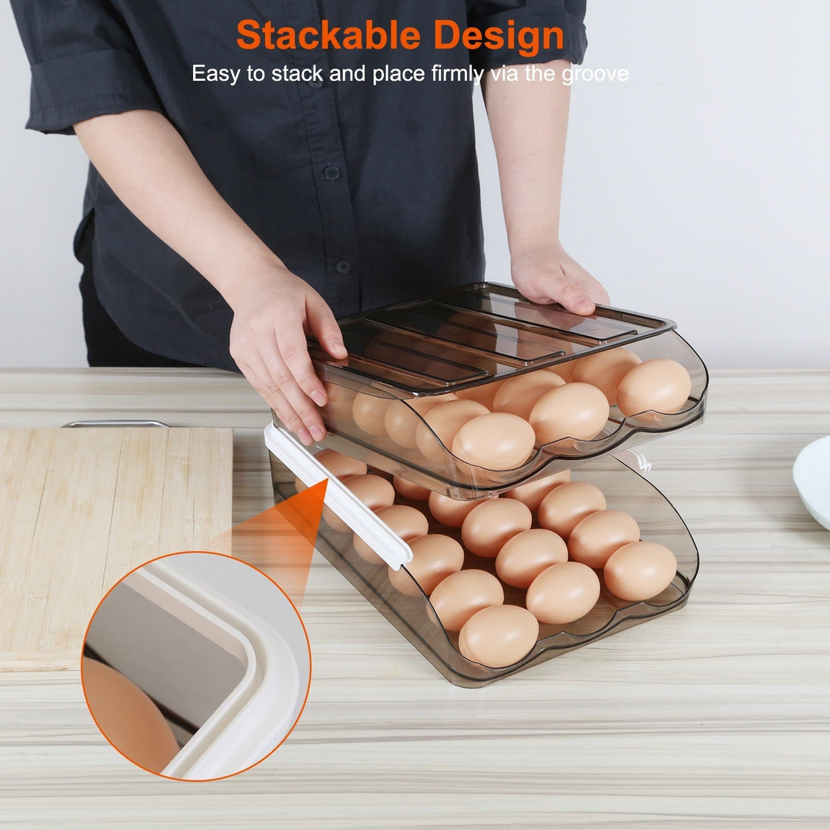 36-Egg Rolling Refrigerator Organizer
