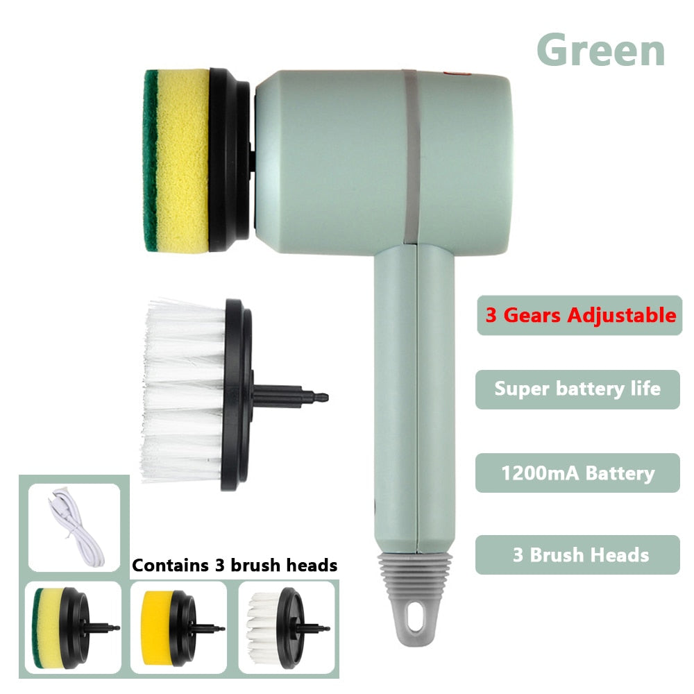 Electric Cleaning Brush with 3 Heads