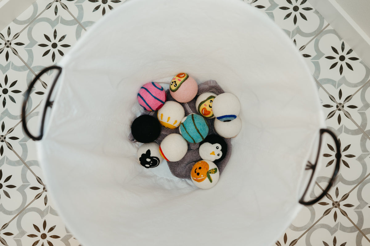 Organic Wool Dryer Balls--Rainbow Brite