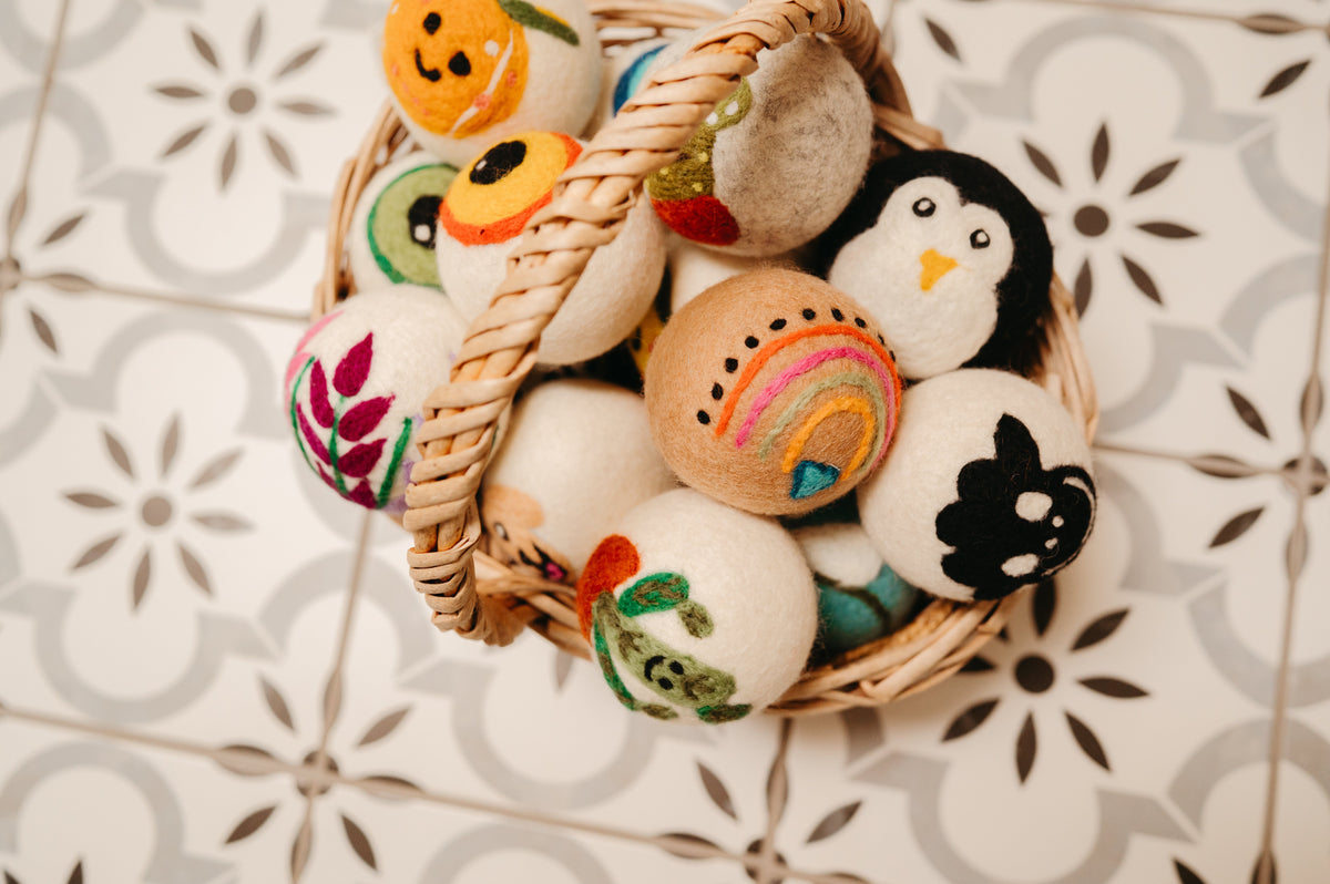 Organic Wool Dryer Balls--Monarch Butterfly