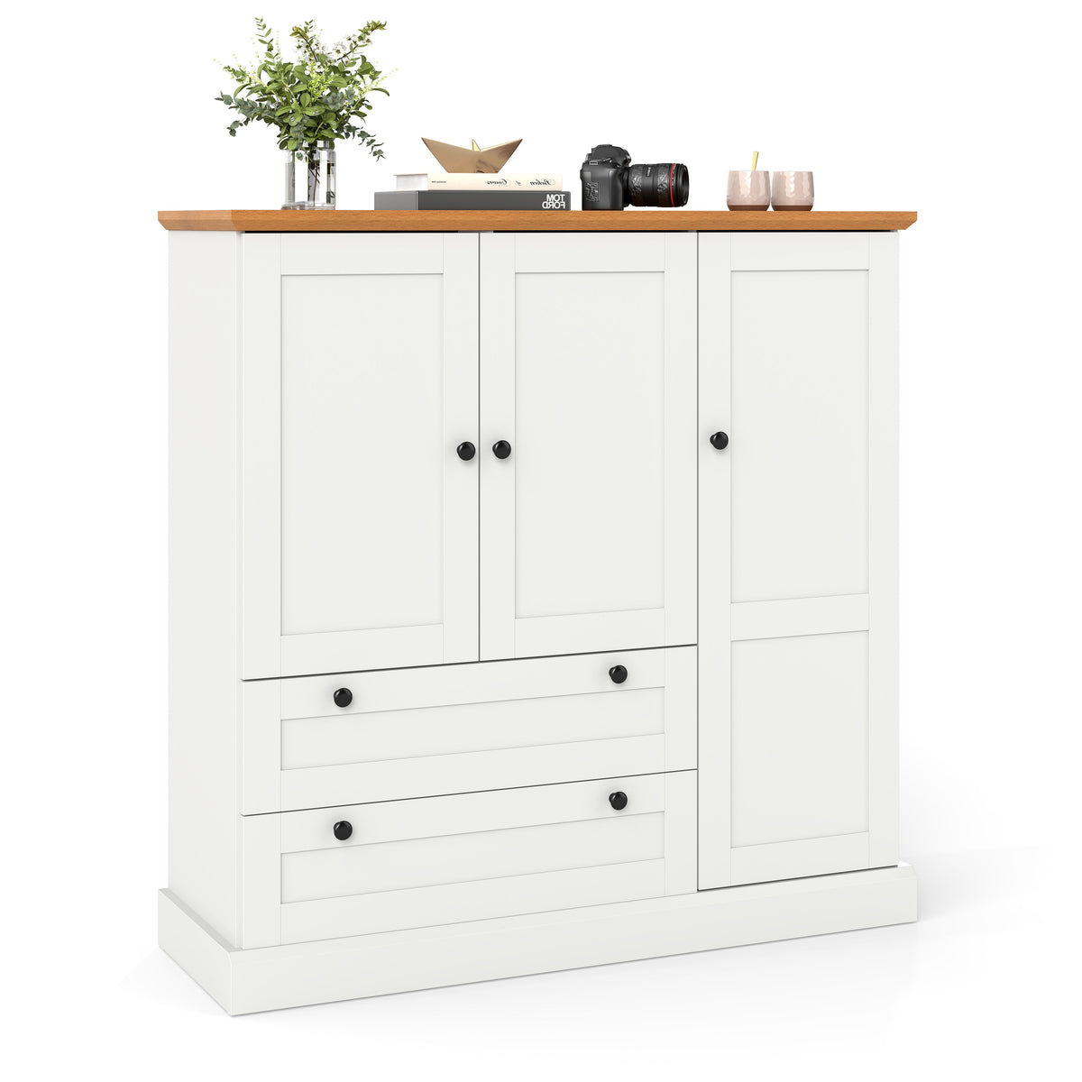 Freestanding Kitchen Storage Cabinet with Drawers