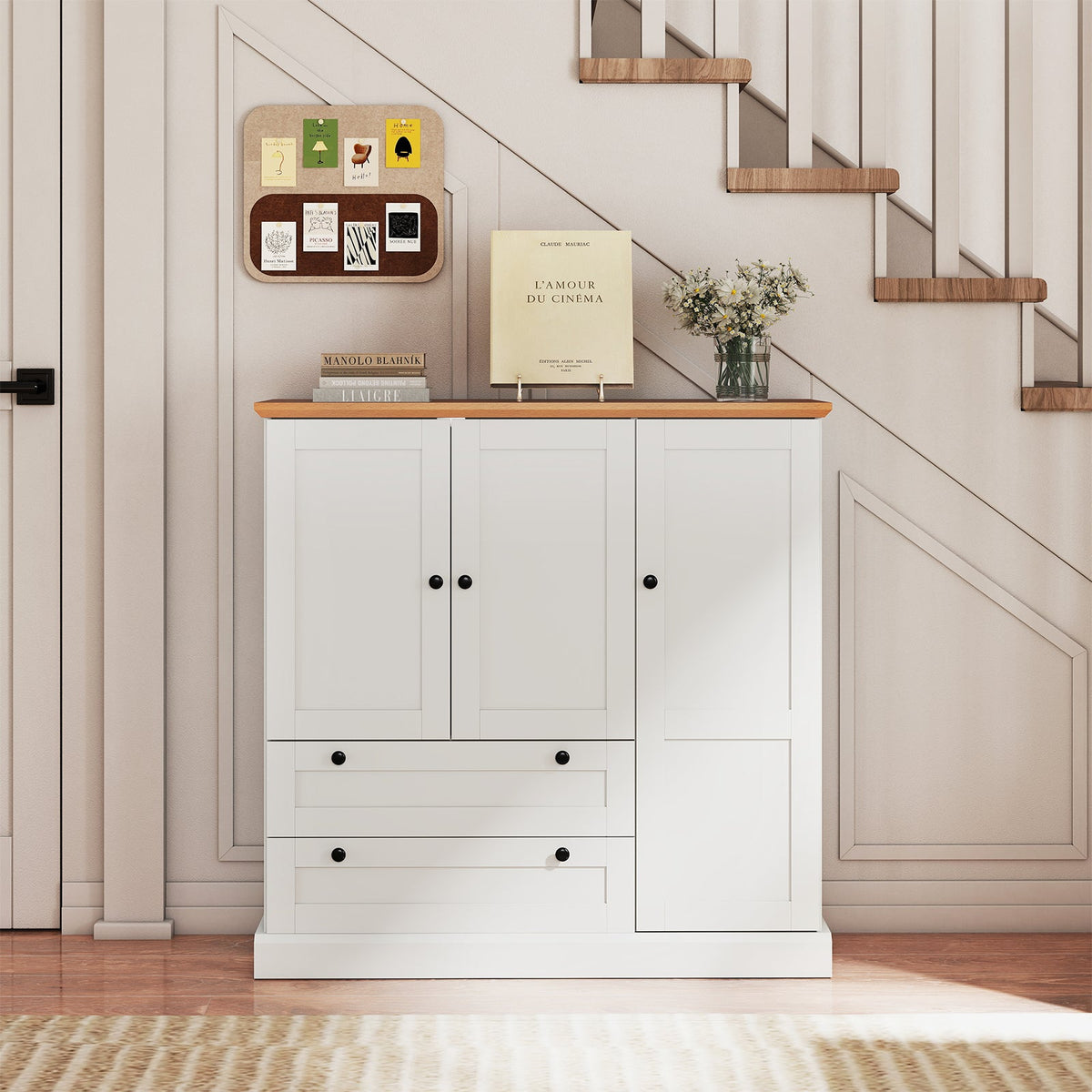 Freestanding Kitchen Storage Cabinet with Drawers