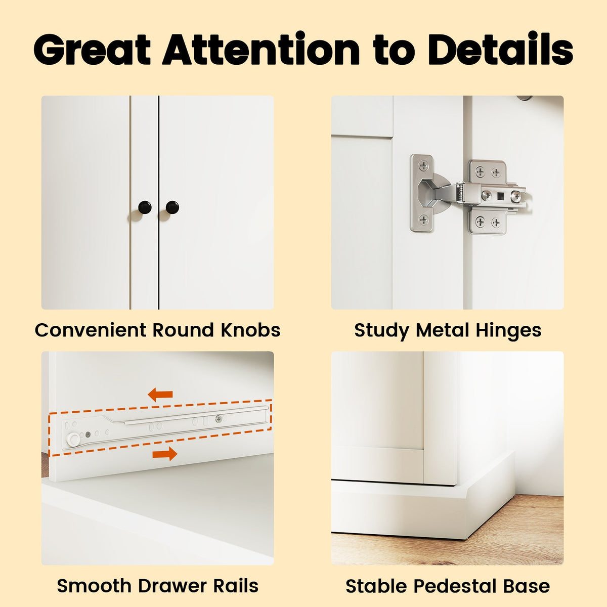 Freestanding Kitchen Storage Cabinet with Drawers