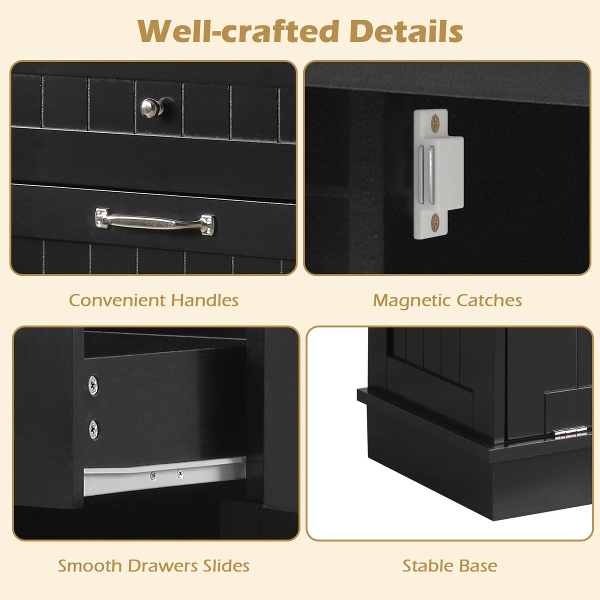 Tilt-Out Kitchen Trash Cabinet with Drawers
