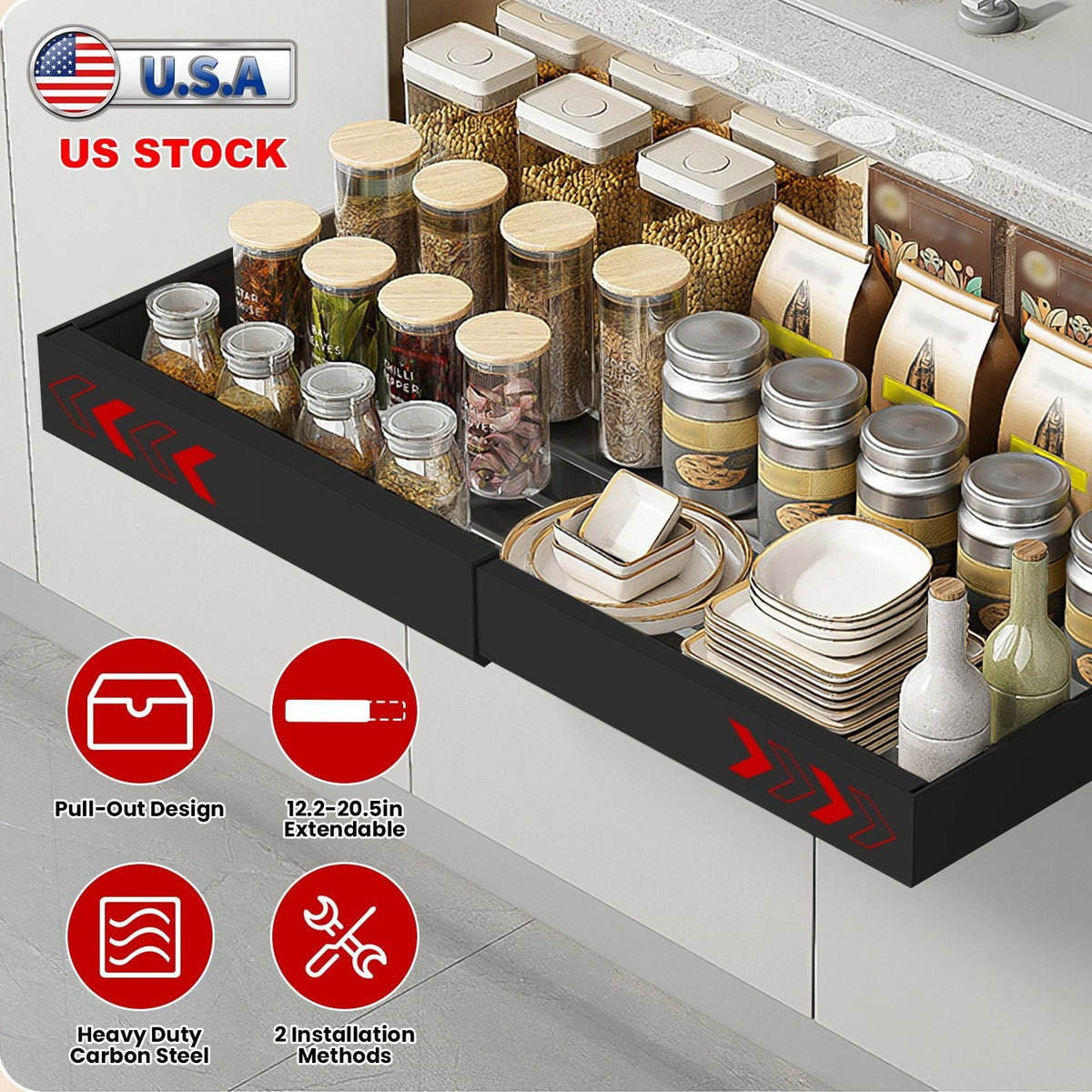 Expandable Pull-Out Cabinet Organizer