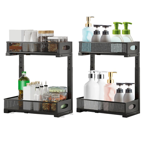 2-Pack Under-Sink Organizer with Adjustable Baskets