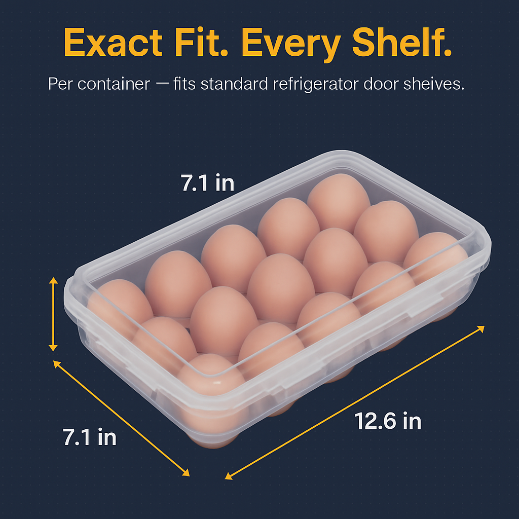 Stackable 18-Cavity Egg Holder for Refrigerator Storage