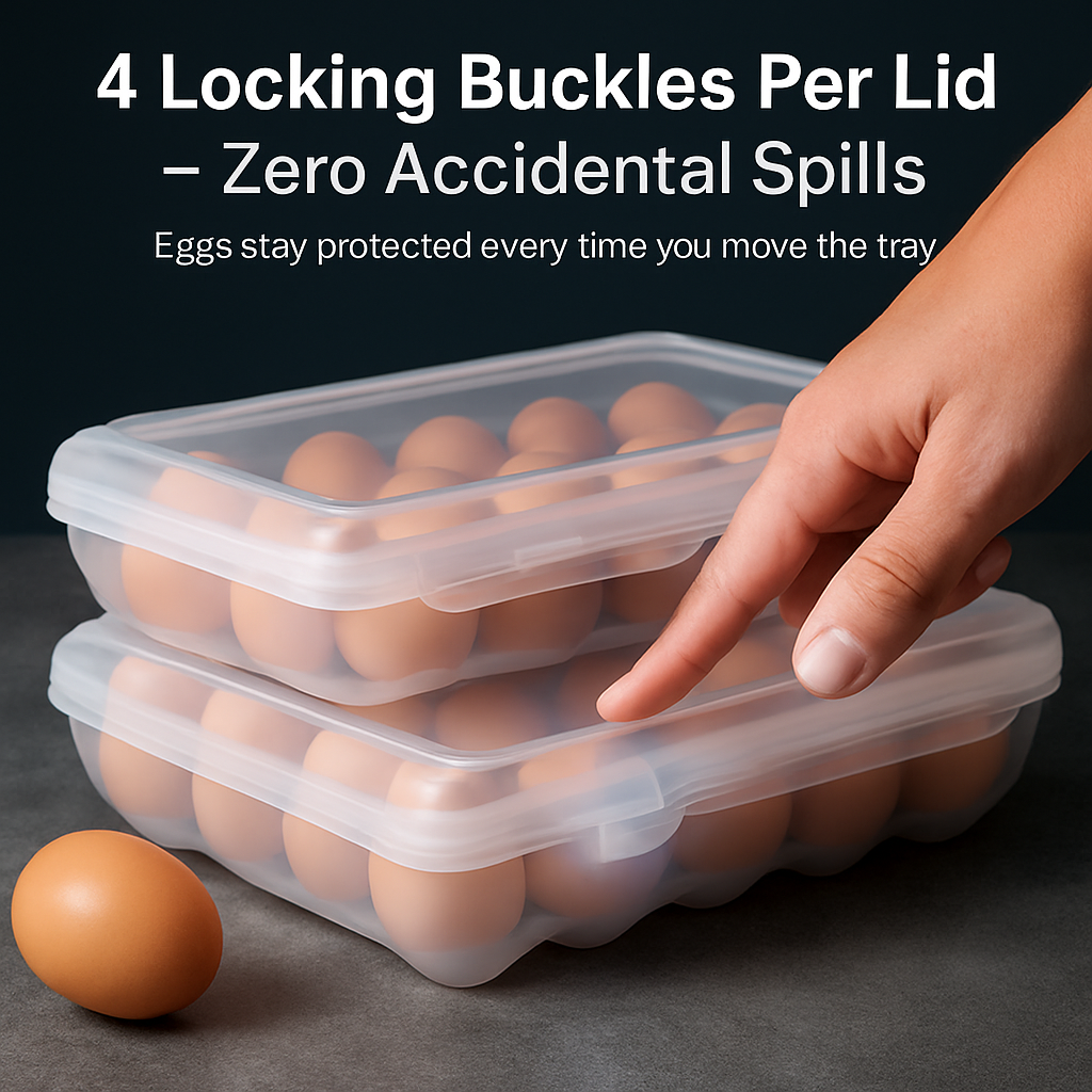 Stackable 18-Cavity Egg Holder for Refrigerator Storage