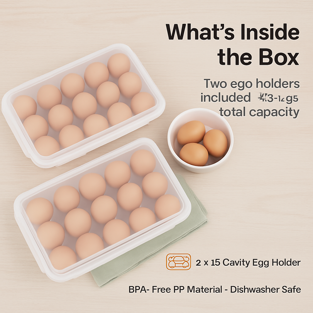Stackable 18-Cavity Egg Holder for Refrigerator Storage