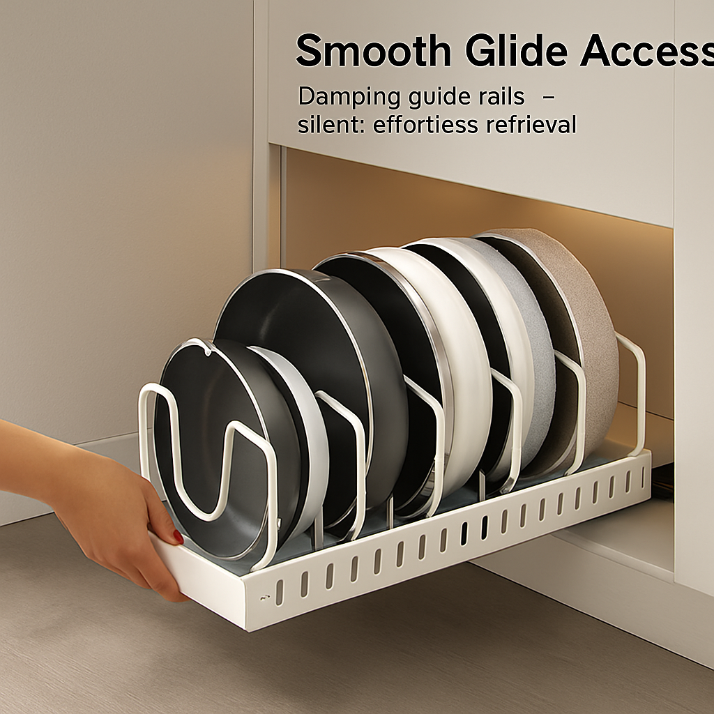 Pots and Pans Organizer with Adjustable Dividers