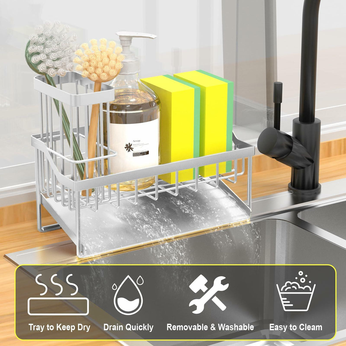 Stainless Steel Kitchen Sink Caddy